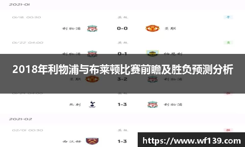 2018年利物浦与布莱顿比赛前瞻及胜负预测分析